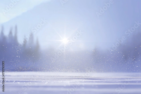 Obraz 透明な冷気と粉雪のきらめき｜上品な冬背景