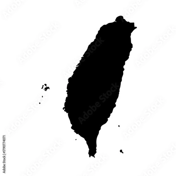 Obraz Taiwan country map silhouette vector illustration