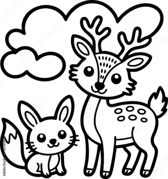 Obraz Cute Forest Friends for coloring book