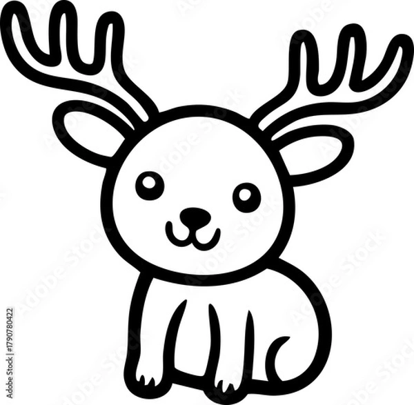 Obraz Cute deer for coloring book