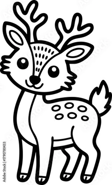 Obraz Cute deer for coloring book
