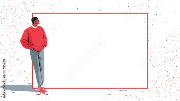 Fototapeta Confident Boy Embracing Flexibility within Rectangular Boundaries