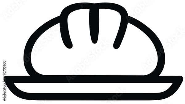 Fototapeta French Food Concept: Julien in a Bun Solid Icon Vector