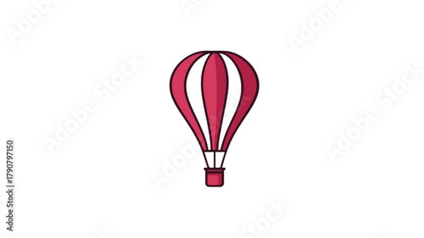 Fototapeta Hot Air Balloon Icon with Balloon in Ski Vector - Professional Stock Photo
