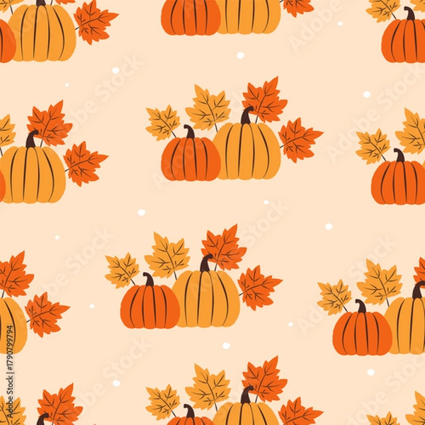Obraz seamless pattern with pumpkins