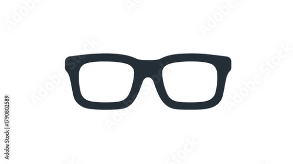 Fototapeta Rectangular Lens Glasses Solid Icon for Office Use Vector