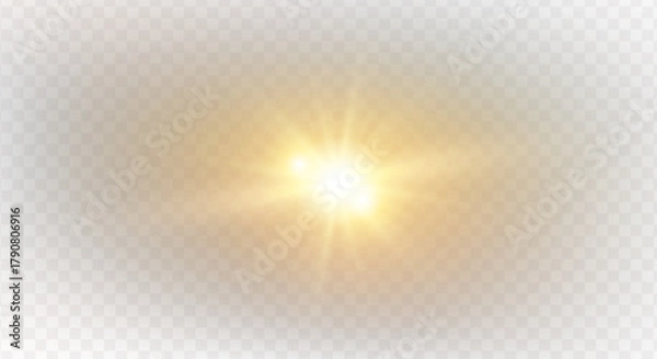 Obraz Shiny overlay of magic starburst, glowing flare, brilliant spark, glistering beam, lens flash, gold light, festive blue sparkle, fantasy explosion