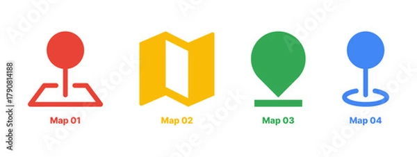Obraz Map and Location Icons