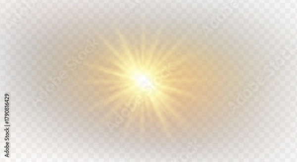 Obraz Shiny overlay of magic starburst, glowing flare, brilliant spark, glistering beam, lens flash, gold light, festive blue sparkle, fantasy explosion