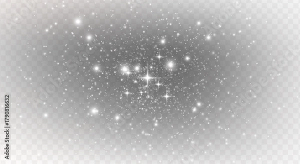 Obraz PNG sparkle effect with spotlight and glowing light on abstract stadium scene, flare burst, glitter disco flash, futuristic glow, beam, laser ray, magic lens, transparent background 