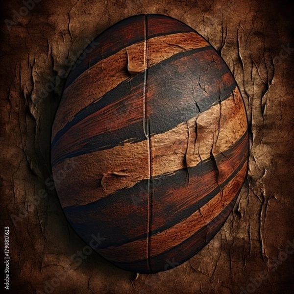 Fototapeta Abstract Striped Easter Egg Rustic Texture and Earthy Tones for Unique Holiday Decor