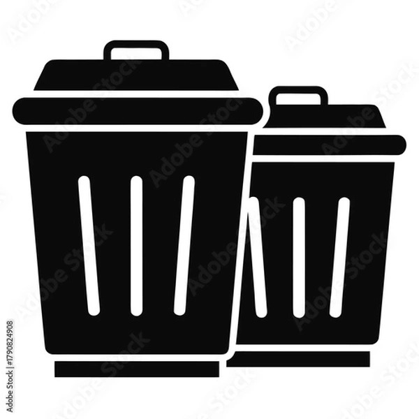 Fototapeta Simple trash can icon