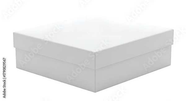 Obraz White Square Gift Box with Lid Isolated closed
