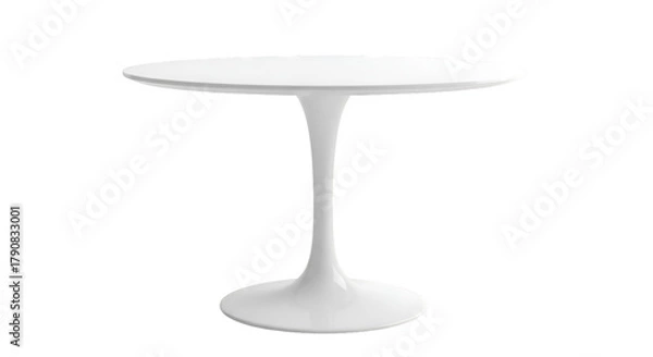 Obraz White Tulip Style Pedestal Dining Table round