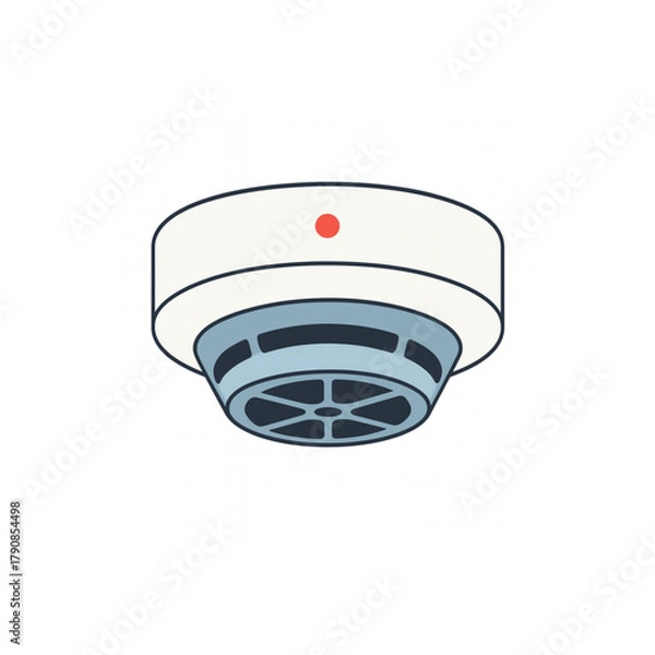 Obraz Modern smoke detector with red indicator light provides essential home safety alerts and peace of mind.