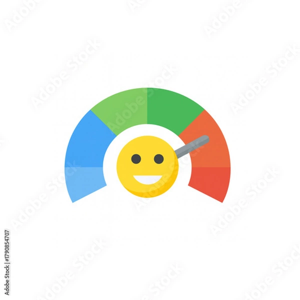 Obraz Happy face gauge shows excellent customer satisfaction and positive feedback rating