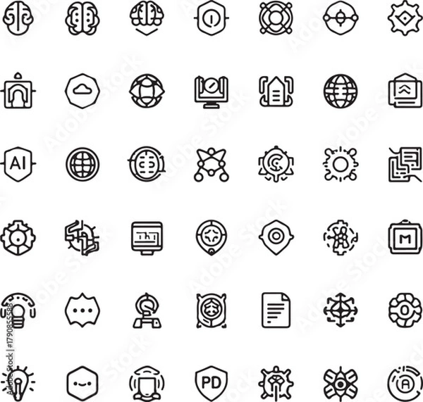 Obraz Business icon set for company ,Name, phone, mobile, place, location, mail, website and message icon set,
