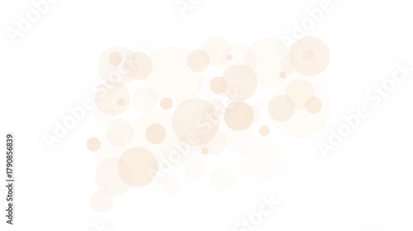 Obraz A collection of light beige circles floating on a white background
