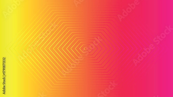 Obraz Gradient Hexagon Line Pattern Background, Futuristic Geometric Abstract Design