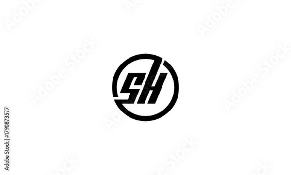 Obraz SH initial letters, monogram logo	
