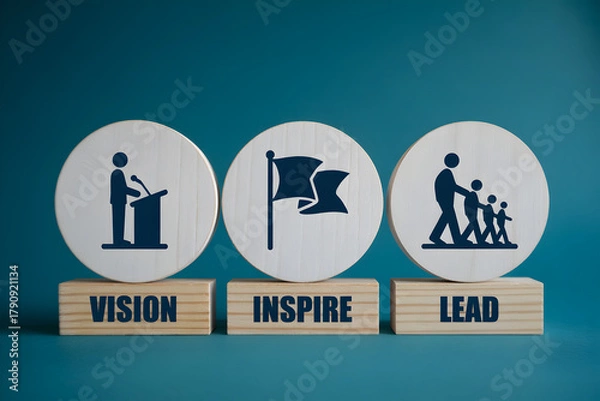 Obraz Vision Inspire Lead Concept for Leadership Motivation and Business Growth Success Strategy