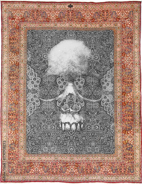 Obraz skull persian rug