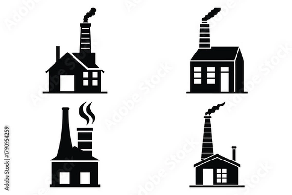 Fototapeta chimney vector icon icon set, black color and white background