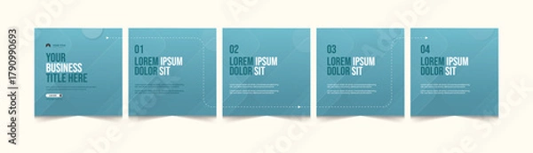 Fototapeta Modern Social Media Carousel Template Set – Editable Instagram & LinkedIn Carousel Post Design, Clean Gradient Vector Design