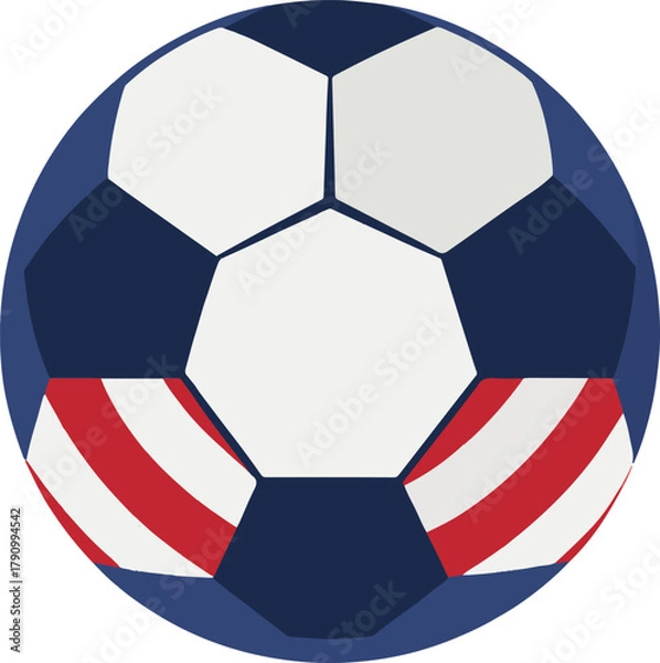 Fototapeta soccer ball with flag of usa vector illustration on isolated background