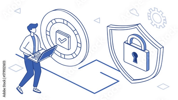 Obraz Cybersecurity concept vector illustration