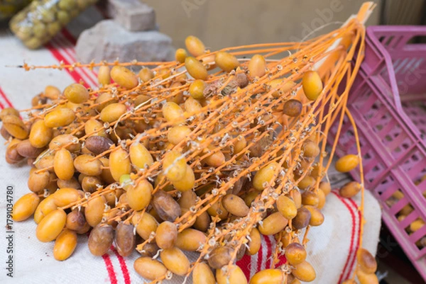 Fototapeta Delicious dates of phoenix dactylifera. Tunisia