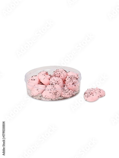 Fototapeta Circular container filled with pink cookies