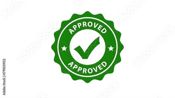 Obraz Approved stamp vector image for business quality control and certification check mark design 100 on transparent background