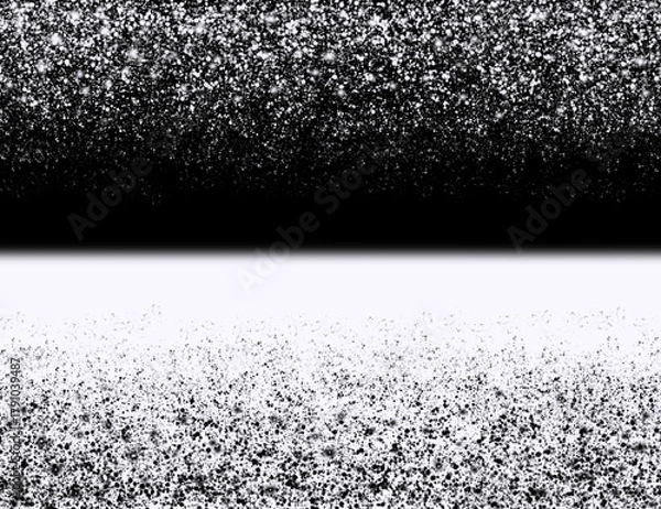 Fototapeta Black and white yin-yang background with glitter rain, snow, and stars. Suitable for banners, posters, websites, wallpapers, and backgrounds.
Vector illustration.