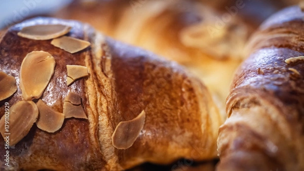 Obraz Freshly baked croissants.