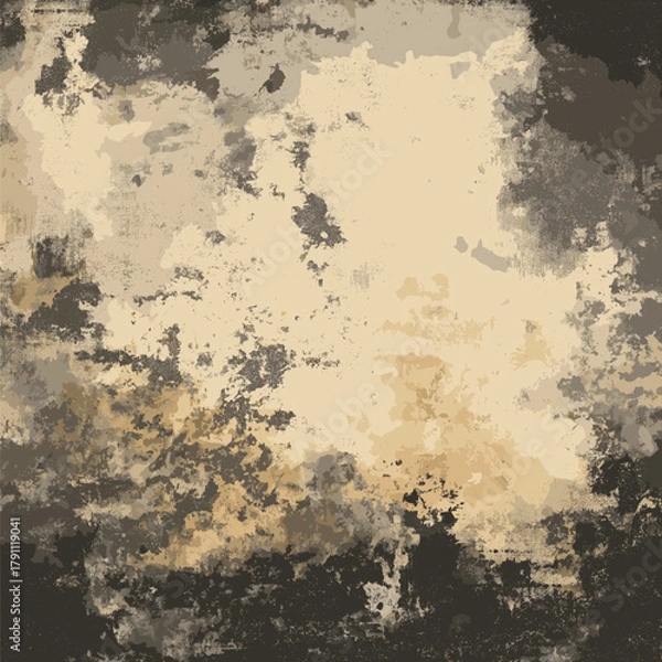 Fototapeta Grunge textured wall surface showing peeling paint and cracks. Vector grunge texture background or wallpaper