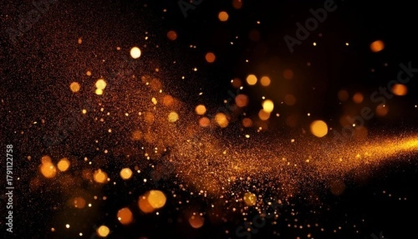 Fototapeta Orange Particles On Black Background