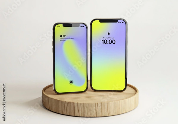 Fototapeta Two Smartphone Screen Mockup