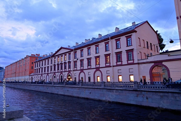 Obraz View of the Griboyedov Canal embankment in Saint Petersburg.