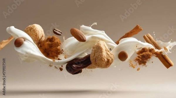 Obraz Frozen gingerbread components showing eco-friendly holiday ingredient breakdown