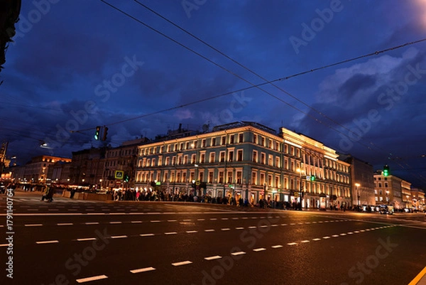 Obraz Evening view of Nevsky Prospect in Saint Petersburg.