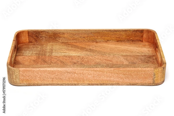 Obraz Empty wooden tray front view