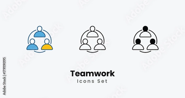 Obraz Teamwork icons vector set stock illustration