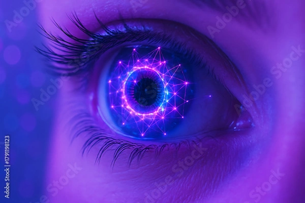 Fototapeta Close-up of futuristic iris