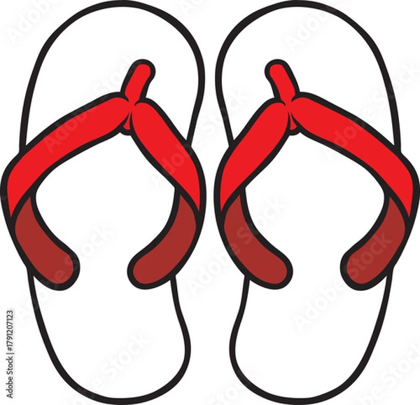 Fototapeta slippers vector illustration isolated on white background