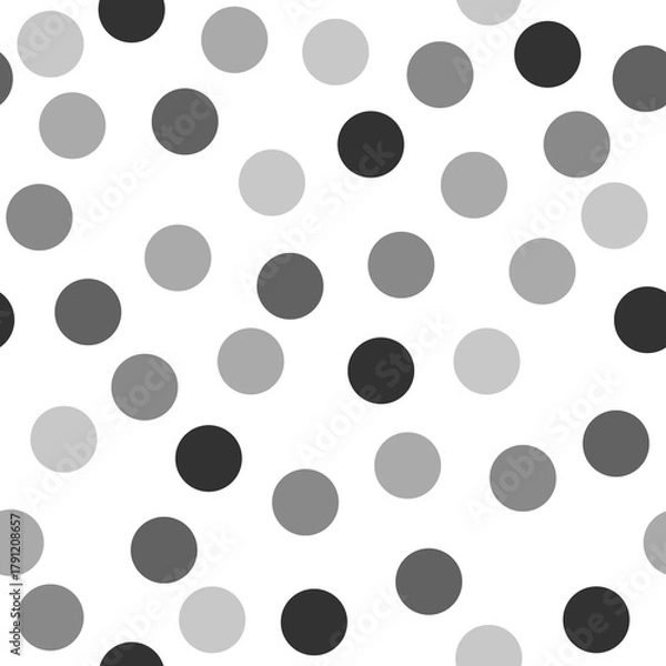 Fototapeta Seamless Monochromatic Polka Dots Pattern