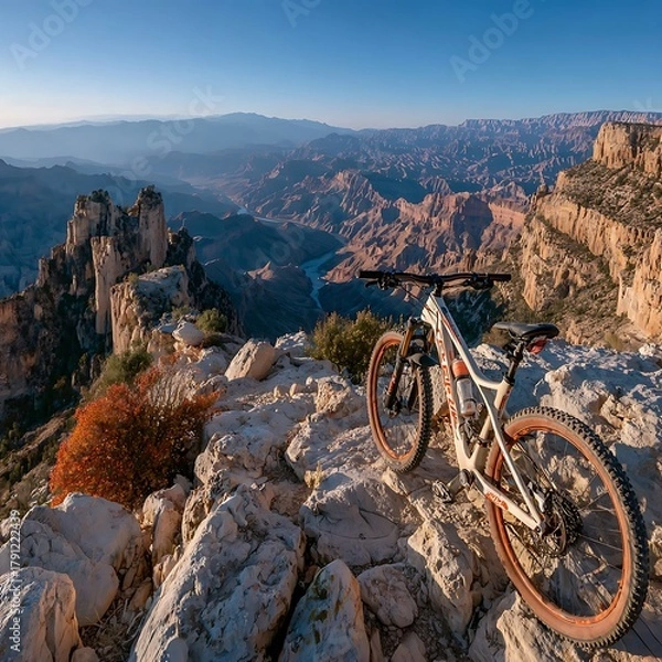 Obraz Beautiful mountain cycling scenery high resolution picture