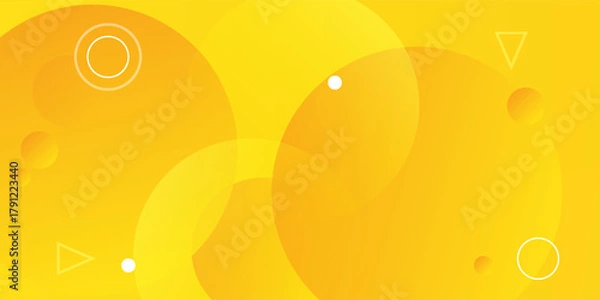 Fototapeta yellow waves background. circle shapes composition. dynamic shapes composition and elements. modern design in eps10 .