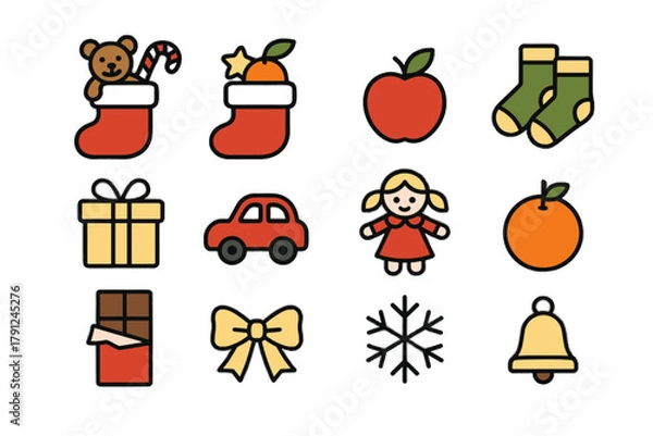 Fototapeta No punctuation chinese illustration emojis festive icons clean models geometric icon vector