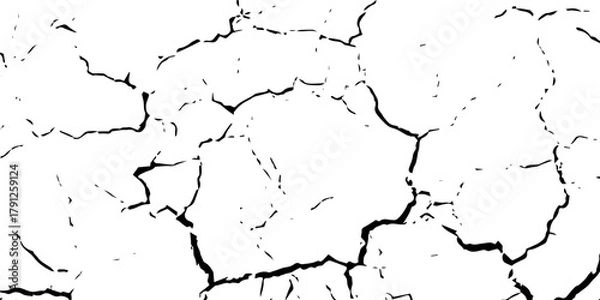 Fototapeta cracks on transparent background. cracks texture for design. cracked concrete wall covered with gray cement texture as background, vector grunge cracked texture style with cracked texture